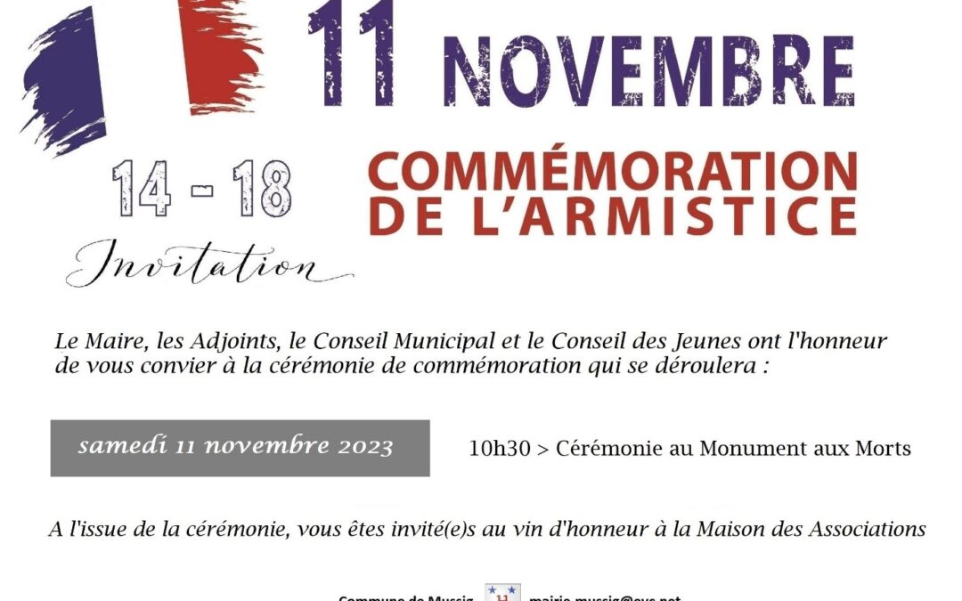 Cérémonie de Commémoration du 11 Novembre 1918 :