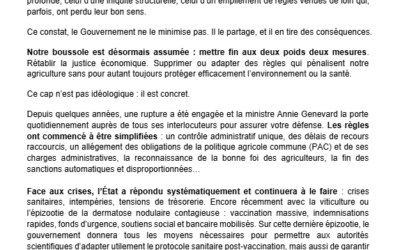 Lettre ouverte du Premier ministre aux agriculteurs de France