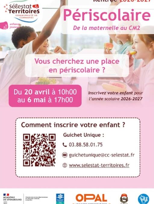 📢 Ouverture des inscriptions au périscolaire !