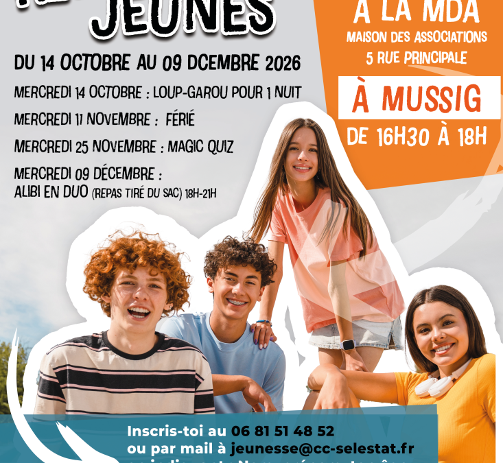 🎉 Le Service Jeunesse de la Communauté de Communes de Sélestat & Territoires, c’est reparti ! 😁