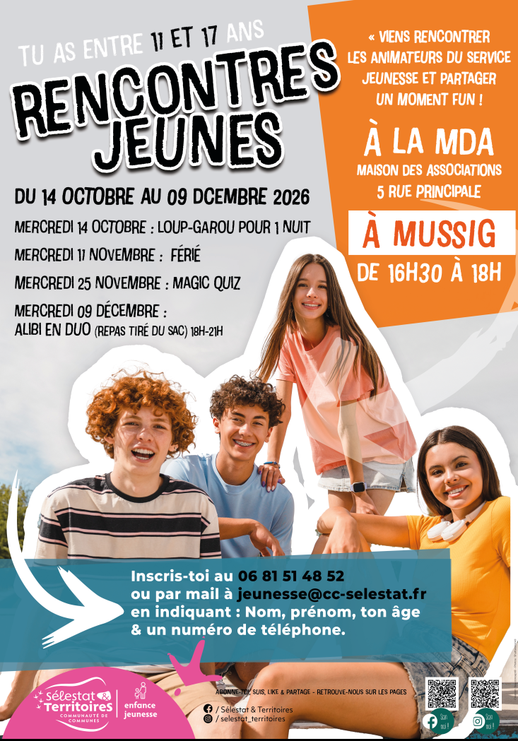 🎉 Le Service Jeunesse de la Communauté de Communes de Sélestat & Territoires, c’est reparti ! 😁